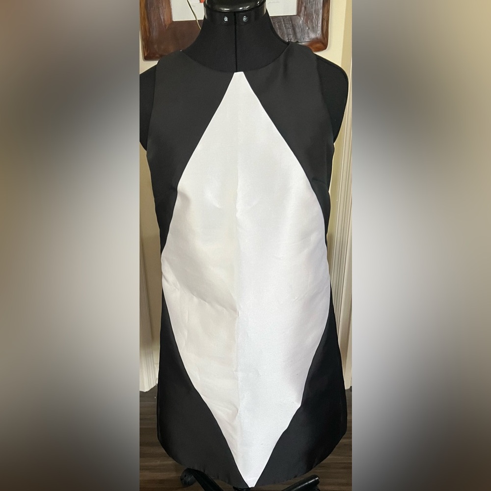 Lotus Grace Black and White Sleeveless Dress